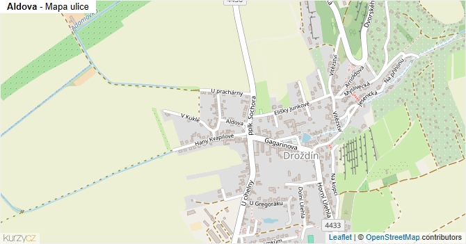 Aldova - mapa ulice