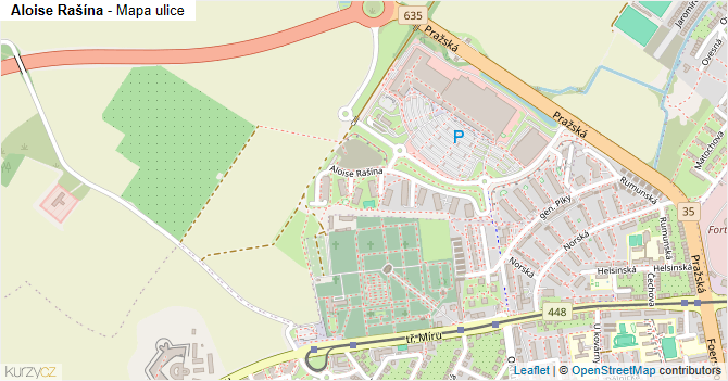 Aloise Rašína - mapa ulice
