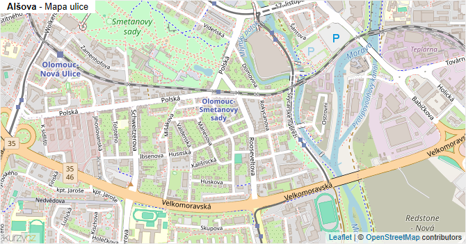 Alšova - mapa ulice