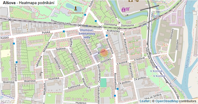 Alšova - mapa podnikání