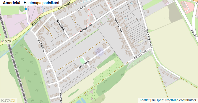 Americká - mapa podnikání