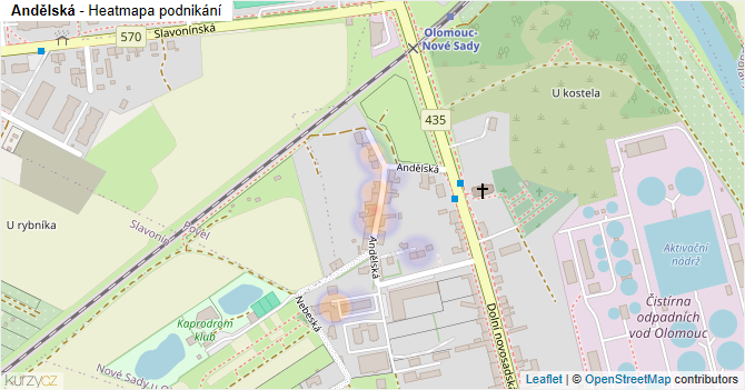 Andělská - mapa podnikání