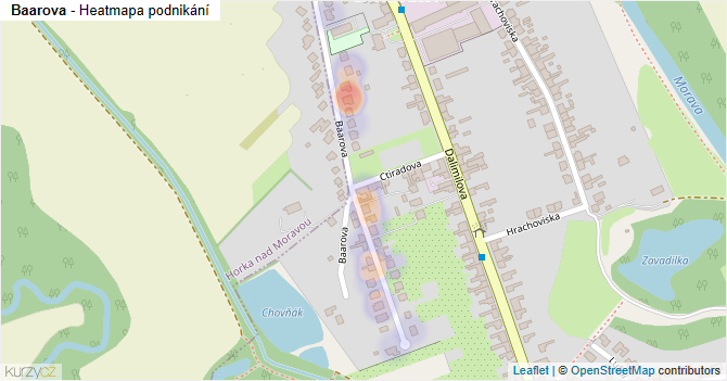 Baarova - mapa podnikání