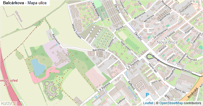 Balcárkova - mapa ulice