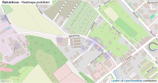 Balcárkova - mapa podnikání