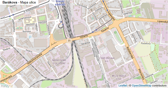 Barákova - mapa ulice