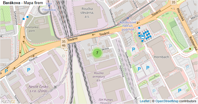 Barákova - mapa firem