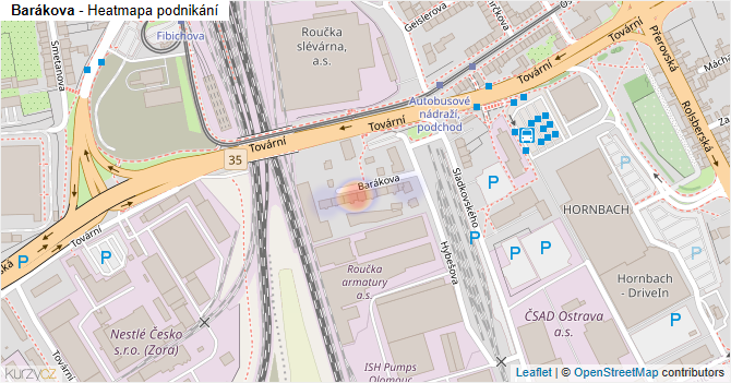 Barákova - mapa podnikání