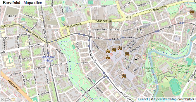 Barvířská - mapa ulice