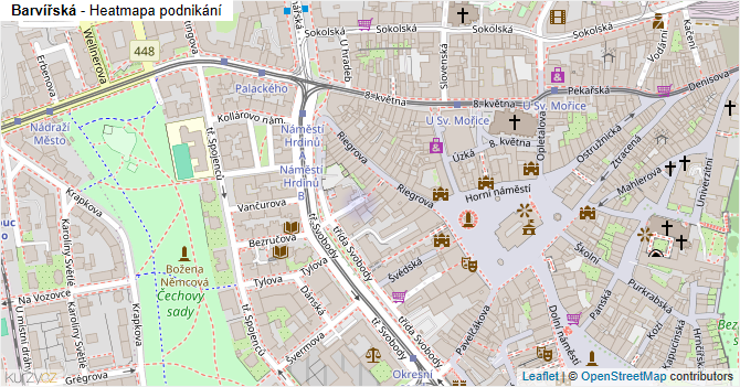 Barvířská - mapa podnikání