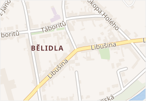Bělidla v obci Olomouc - mapa části obce