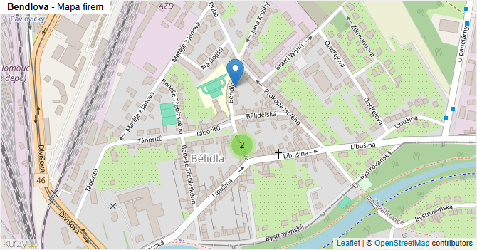 Bendlova - mapa firem