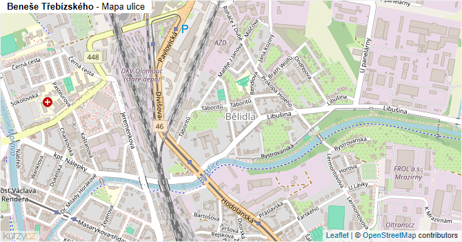 Beneše Třebízského - mapa ulice