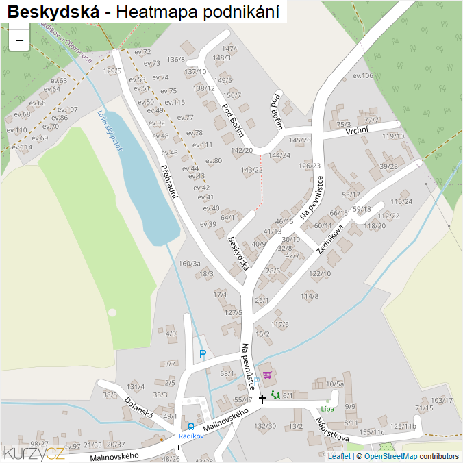 Mapa Beskydská - Firmy v ulici.