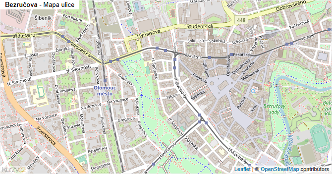 Bezručova - mapa ulice