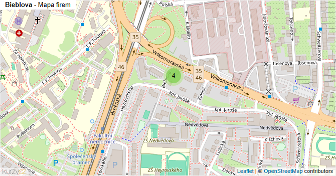 Bieblova - mapa firem