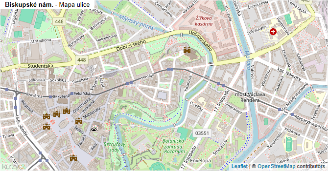 Biskupské nám. - mapa ulice