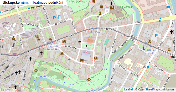 Biskupské nám. - mapa podnikání