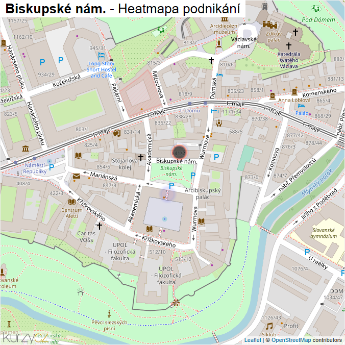 Mapa Biskupské nám. - Firmy v ulici.