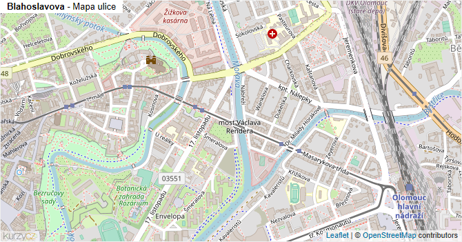 Blahoslavova - mapa ulice