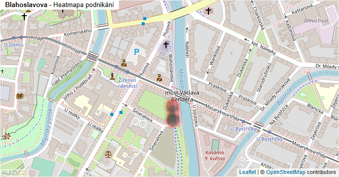 Blahoslavova - mapa podnikání