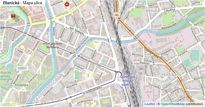 Blanická - mapa ulice