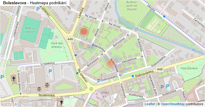 Boleslavova - mapa podnikání