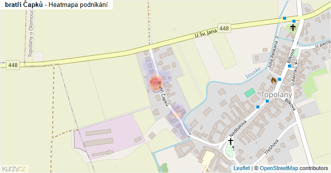 bratří Čapků - mapa podnikání