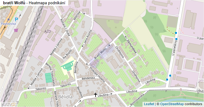 bratří Wolfů - mapa podnikání