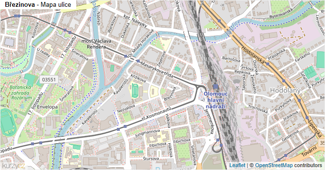 Březinova - mapa ulice
