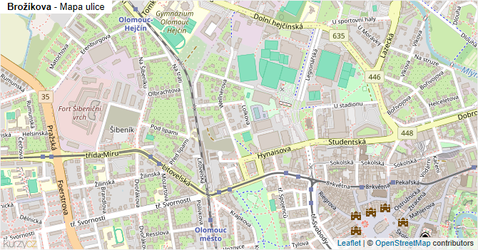 Brožíkova - mapa ulice