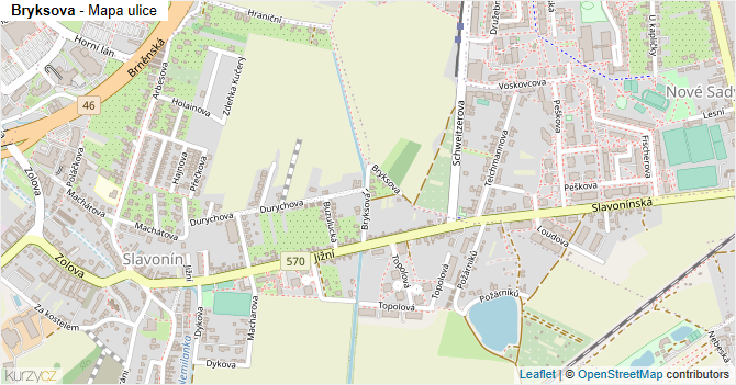 Bryksova - mapa ulice