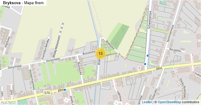 Bryksova - mapa firem