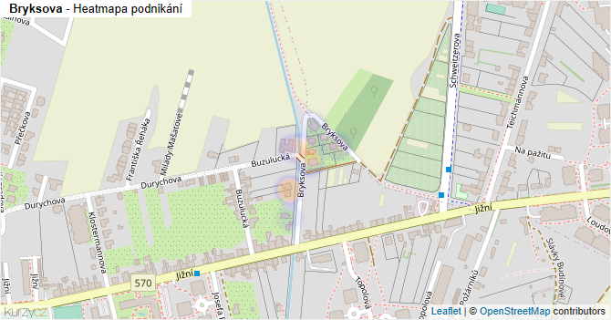 Bryksova - mapa podnikání