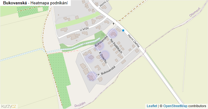 Bukovanská - mapa podnikání