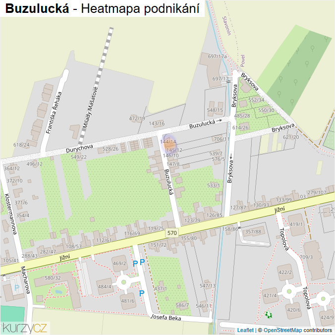 Mapa Buzulucká - Firmy v ulici.