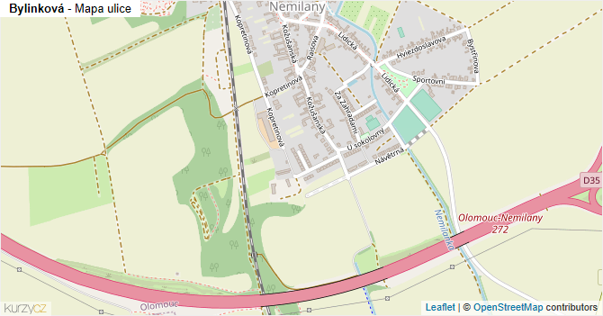 Bylinková - mapa ulice