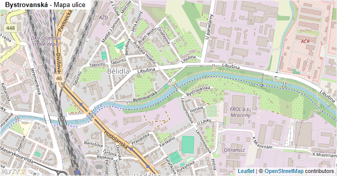 Bystrovanská - mapa ulice
