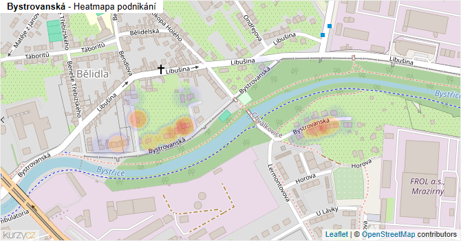 Bystrovanská - mapa podnikání