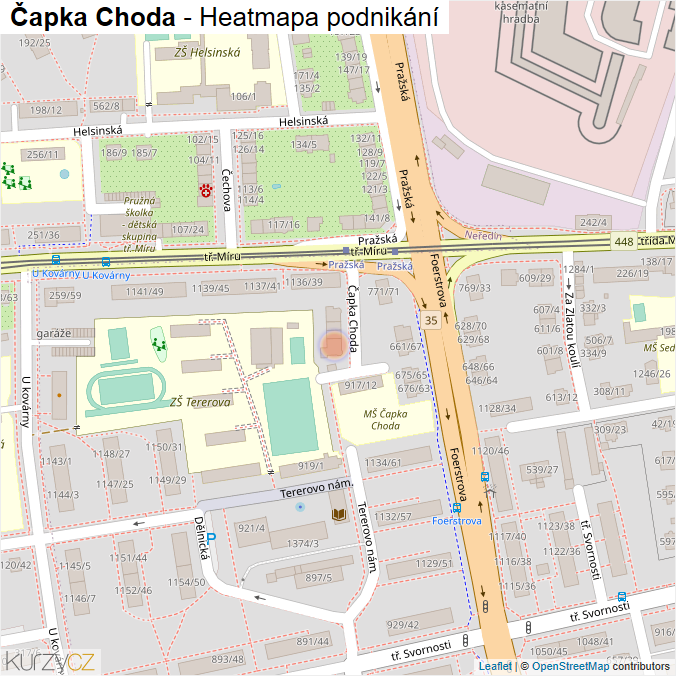 Mapa Čapka Choda - Firmy v ulici.