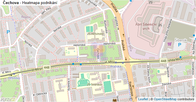 Čechova - mapa podnikání