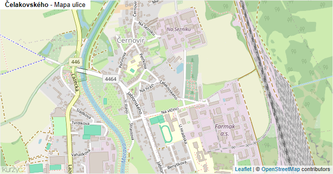 Čelakovského - mapa ulice
