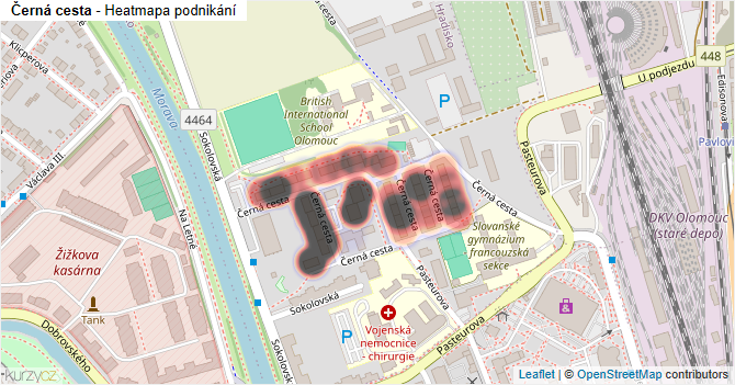Černá cesta - mapa podnikání