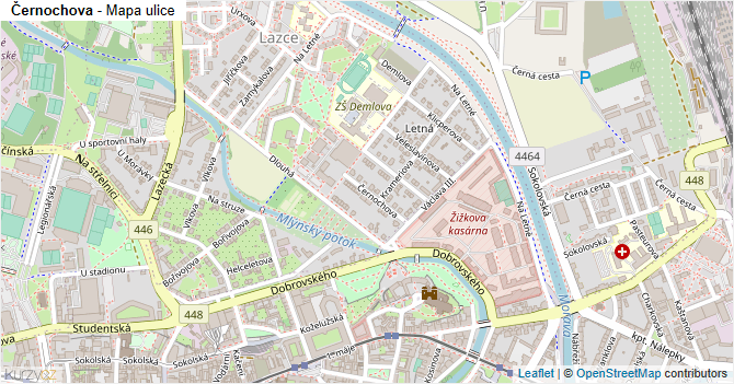 Černochova - mapa ulice