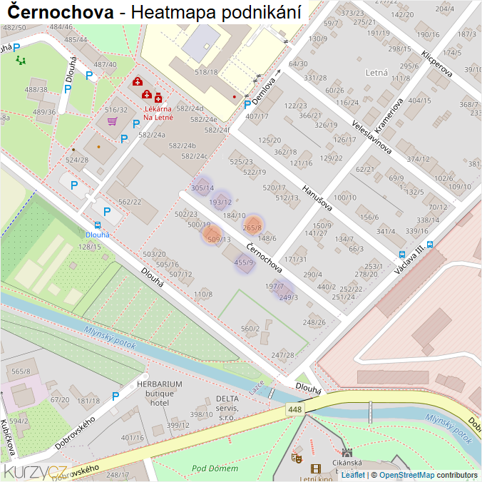 Mapa Černochova - Firmy v ulici.