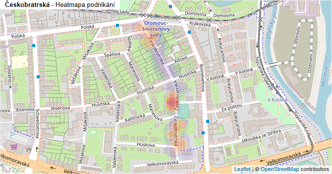 Českobratrská - mapa podnikání