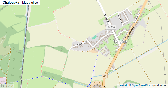 Chaloupky - mapa ulice
