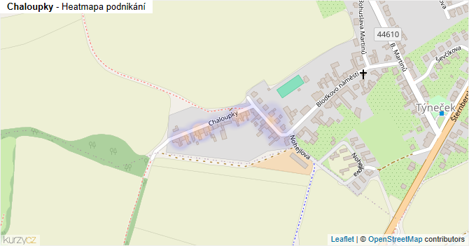 Chaloupky - mapa podnikání