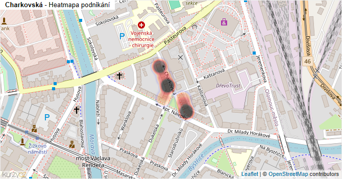 Charkovská - mapa podnikání