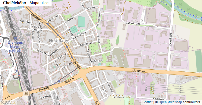 Chelčického - mapa ulice
